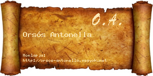 Orsós Antonella névjegykártya